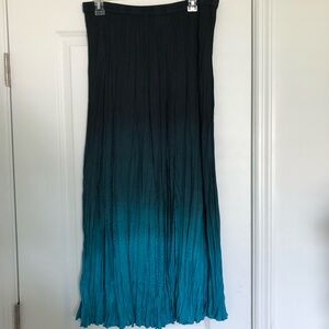 Vibrant Ombré Accordion Pleated Long Skirt